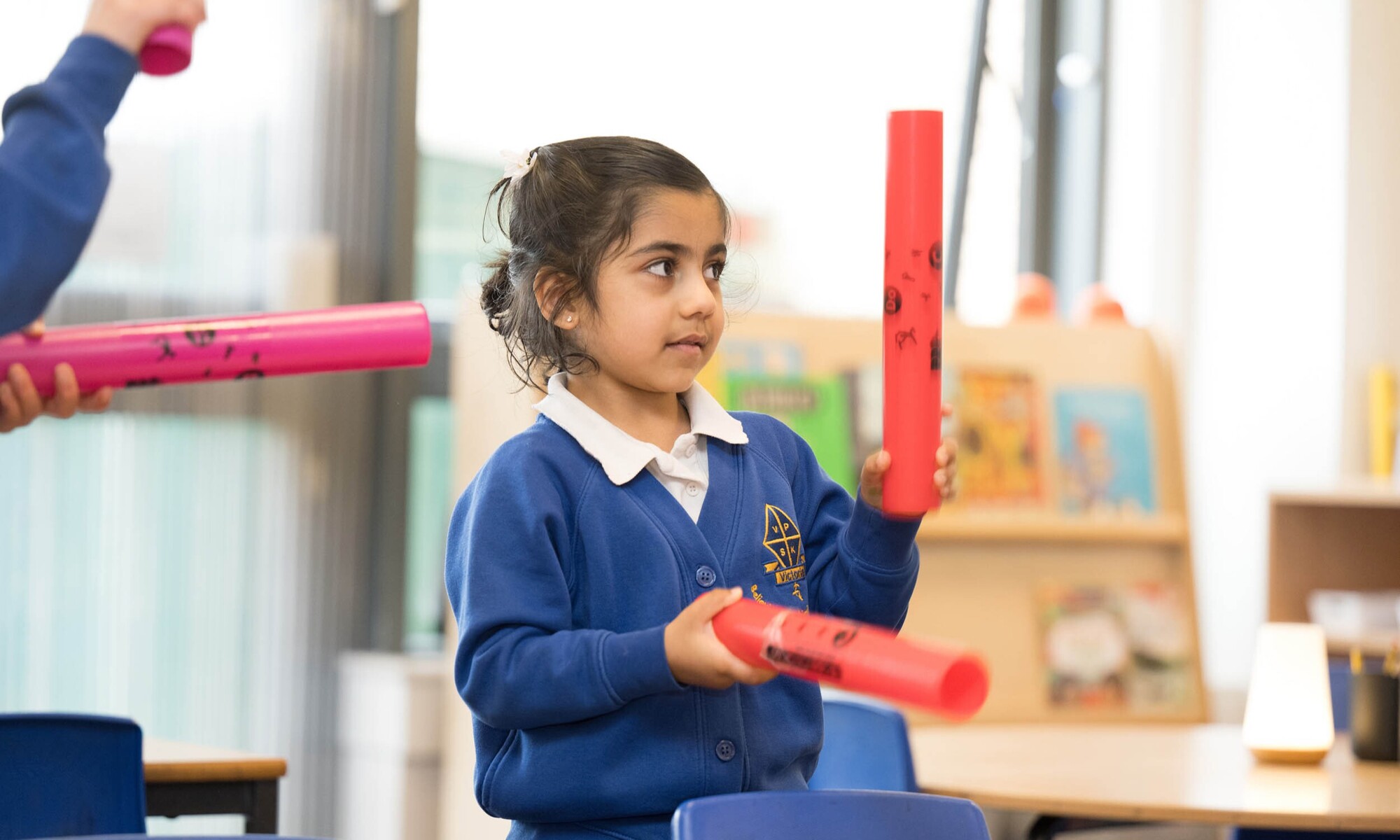 Victoria Primary School Student in Music Class